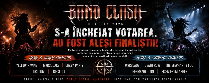 Odyssea Band Clash 2026 își desemnează finaliștii: Zece trupe europene urcă pe scenă